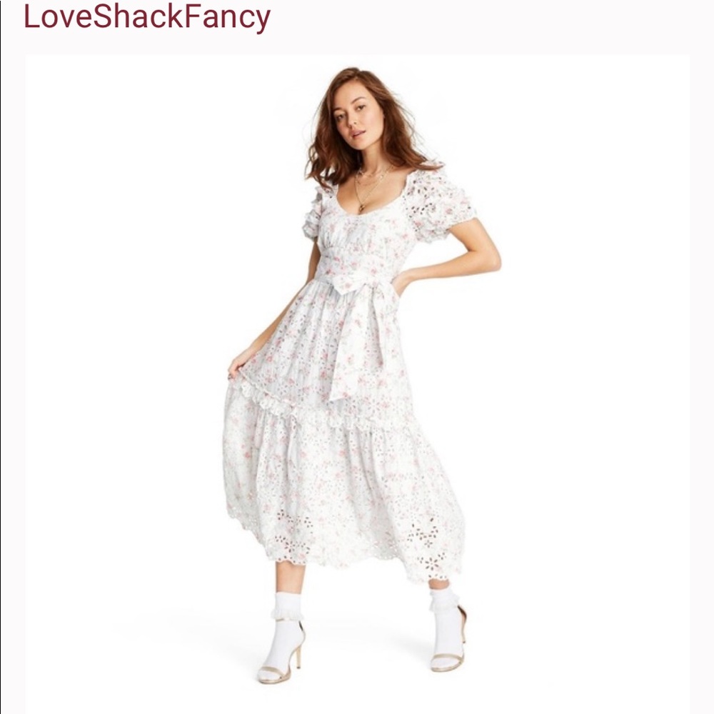 Love shack fancy floral eyelet dress